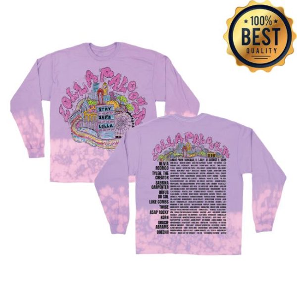 Lollapalooza Merch Store Shop Skyline Lineup Long Sleeve Tee