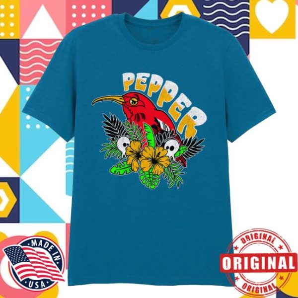 Pepper Merch Store Shop I’iwi Bird Sapphire Tee