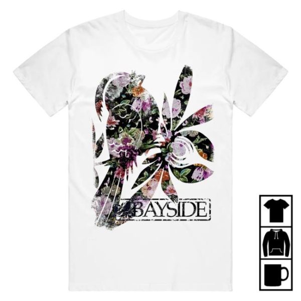 Bayside Store Shop Merch Shudder Bird Floral White T-Shirt