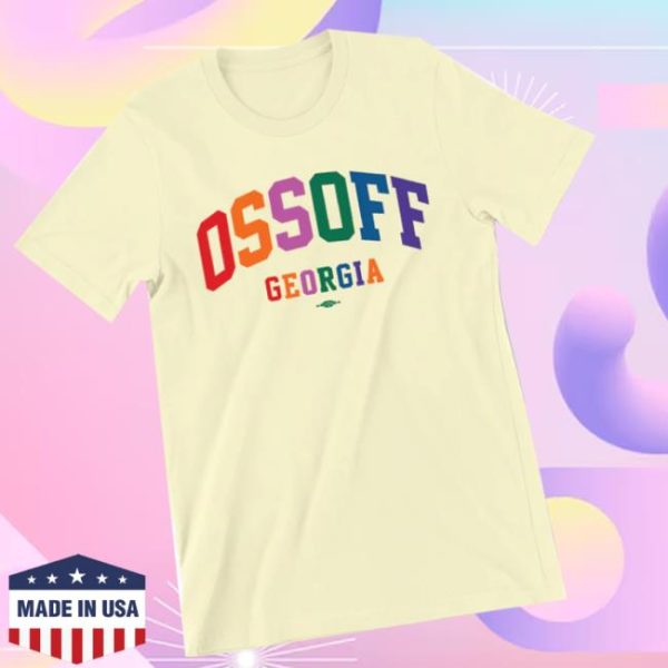 Ossoff For Senate Webstore Merch Shop Collegiate Rainbow Tee