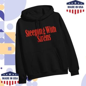 Sirens Merch Store Shop Serif Text Logo Black Pullover Hoodie