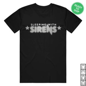 Sleeping With Sirens Merch Store Shop Blurred Logo Black T-Shirt