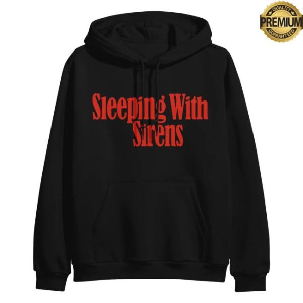 Sleeping With Sirens Merch Store Shop Serif Text Logo Black Pullover