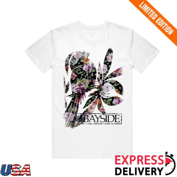 Bayside Merch Store Shop Shudder Bird Floral White T-Shirt