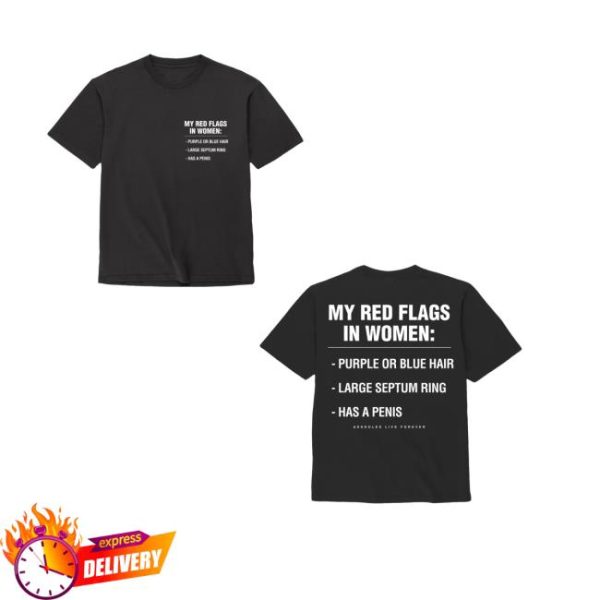 Lindafinegold Merch Store Shop Red Flags In Women Shirt