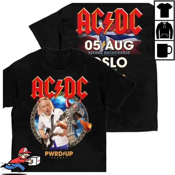 Acdc Store Merch Oslo Pwr Up Event Tour T-Shirt