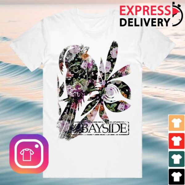 Bayside Merch Store Shop Shudder Bird Floral White T-Shirt