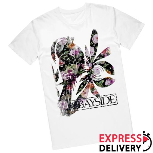 Bayside Merch Store Shop Shudder Bird Floral White T-Shirt