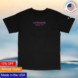 808 Allday Store Merch 808Allday Black/Pink Roll Call Puff Print T-Shirt