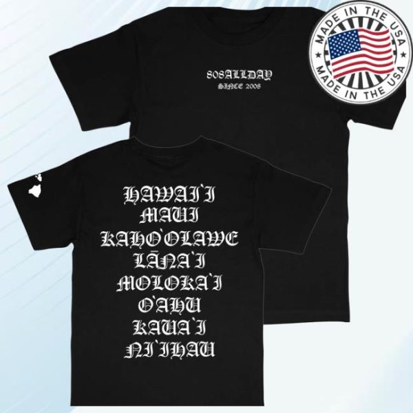 808 Allday Store Merch 808Allday Black/White Roll Call Puff Print T-Shirt