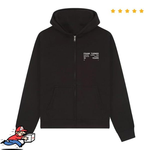 Frank Turner Store Merch Positive Songs For Negative People 10Th Anniversary Zip-Hoodie