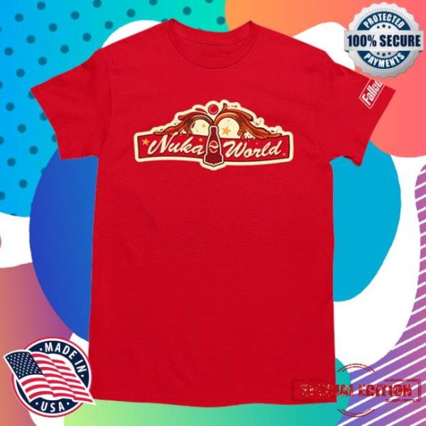 Official Bethesda Gear Store Merch Fallout Nuka World Logo Graphic Tee