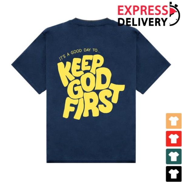 Red Letter Clothing Store Merch Keep God First Navy Tee