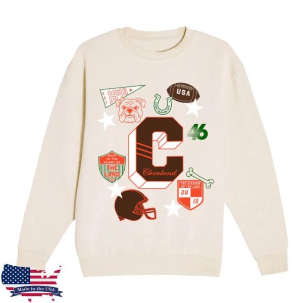 Emily Roggenbuck Merch Store Shop Cleveland Varsity Crewneck Sand