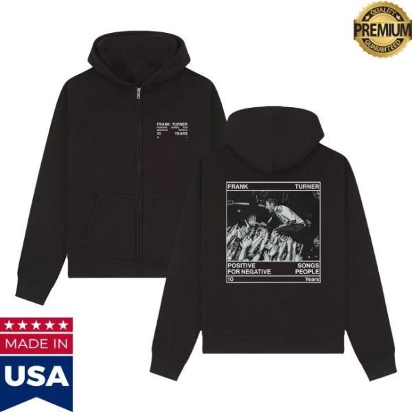 Frank Turner Merch Store Shop Positive Songs For Negative People 10Th Anniversary Zip-Hoodie