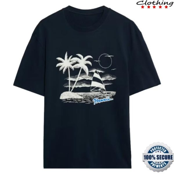 Marksandspencer Store Merch Cotton Rich Hawaii Graphic Crew Neck T-Shirt