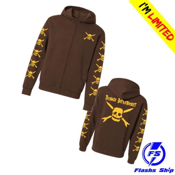 Piratespressrecords Shop Merch Teenage Bottlerocket Logo Zip-Up Hoodie
