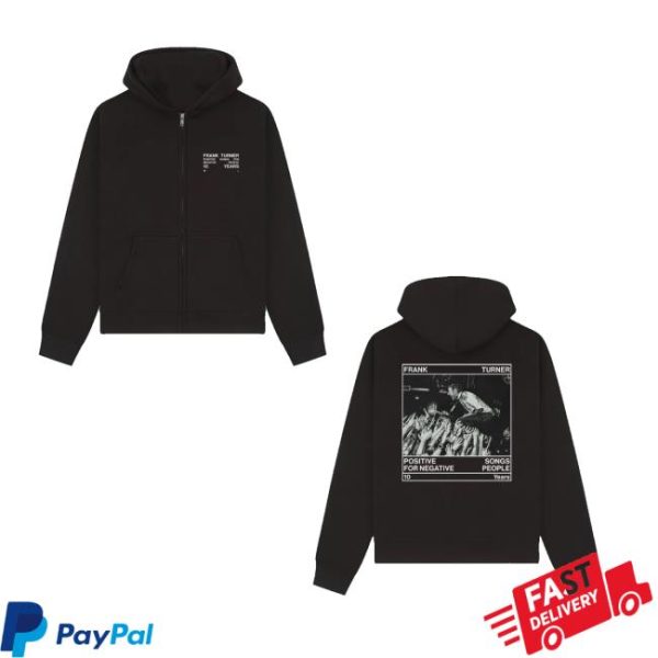 Frank Turner Merch Shop Positive Songs For Negative People 10Th Anniversary Zip Hoodie