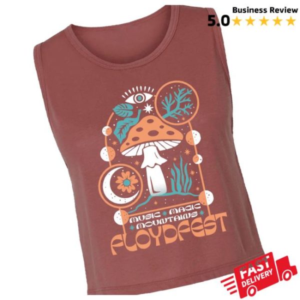 Press Press Merch Store Floydfest 25 Ladies Mushroom Crop Tank