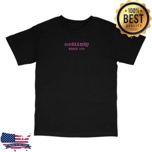 808 All Day Merch Store Shop 808Allday Black Pink Roll Call Puff Print T-Shirt