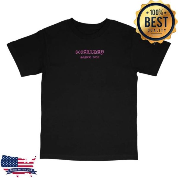 808 All Day Merch Store Shop 808Allday Black Pink Roll Call Puff Print T-Shirt
