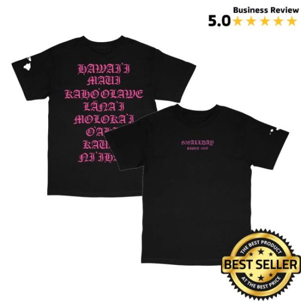 808 All Day Merch Store Shop 808Allday Black Pink Roll Call Puff Print T-Shirt