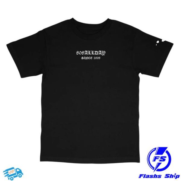 808 All Day Merch Store Shop 808Allday Black White Roll Call Puff Print T-Shirt