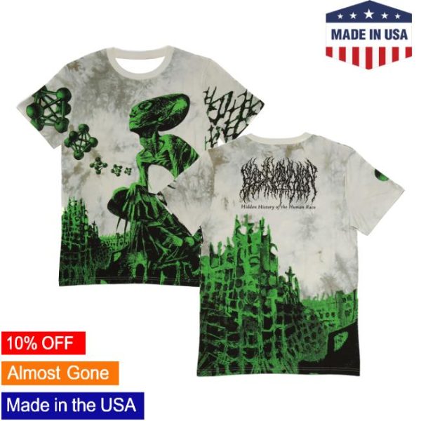 Blood Incantation Official Store Merch Hidden History Of The Human Race All Over Print T-Shirt Dye