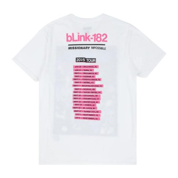 Blink182 Store Merch Missionary Impossible Tour White T-Shirt