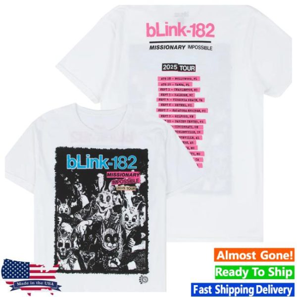 Blink182 Store Merch Missionary Impossible Tour White T-Shirt
