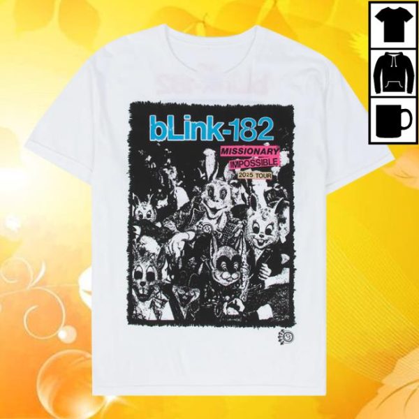 Blink182 Store Merch Missionary Impossible Tour White T-Shirt