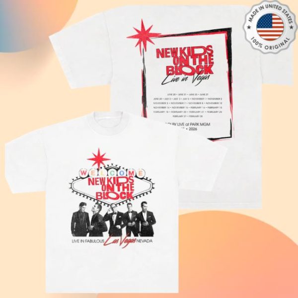 New Kids On The Block Store Merch Las Vegas Event Sign Tee