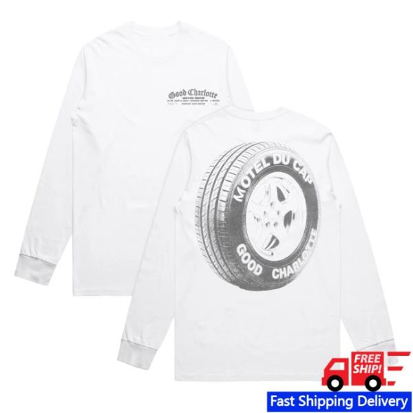 Good Charlotte Store Merch Motel Du Cap Service Center Tire Long Sleeve T-Shirt