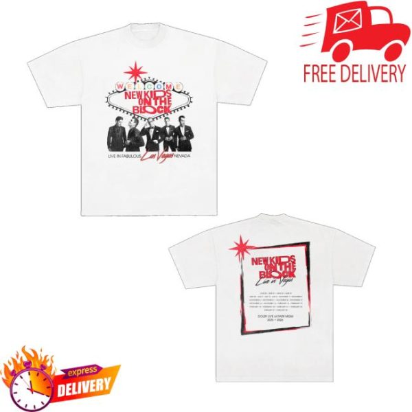 New Kids On The Block Merch Store Las Vegas Event Sign Tee