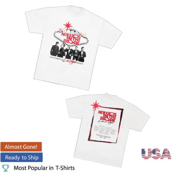 New Kids On The Block Merch Store Las Vegas Event Sign Tee