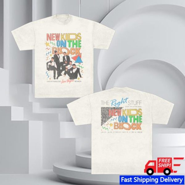 New Kids On The Block Merch Store The Right Stuff Las Vegas Vintage Photo Tee