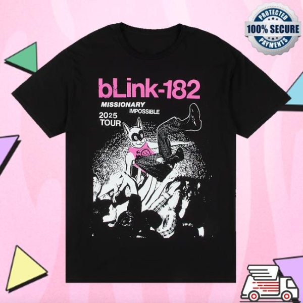 Blink 182 Store Merch Shop Missionary Impossible Tour Black T-Shirt