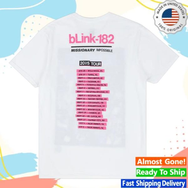 Blink 182 Store Merch Shop Missionary Impossible Tour White T-Shirt