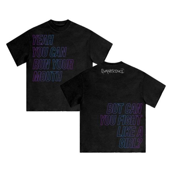 Evanescence Store Merch Shop Fight Like A Girl Outline Tee