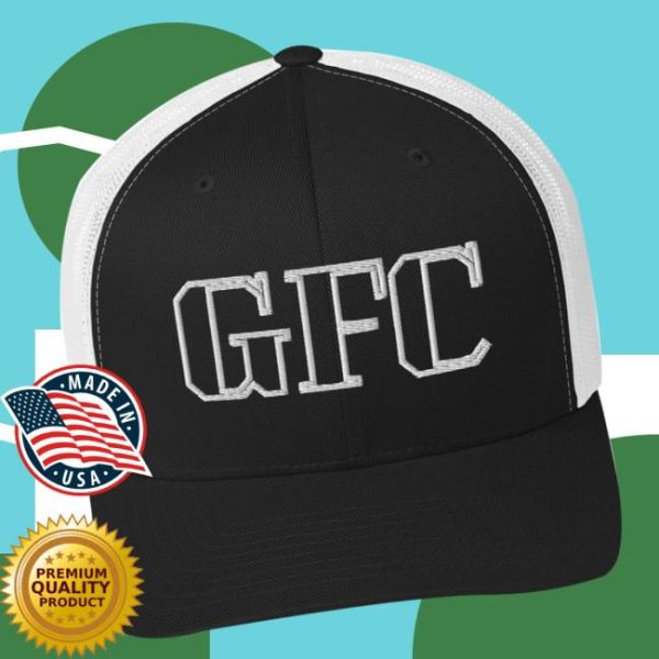 Barrr_None Store Merch Gfc White Outline Trucker Hat