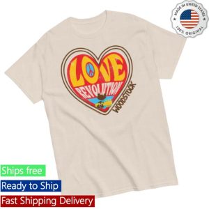 Woodstock Store Merch Love Revolution Heart T-Shirt