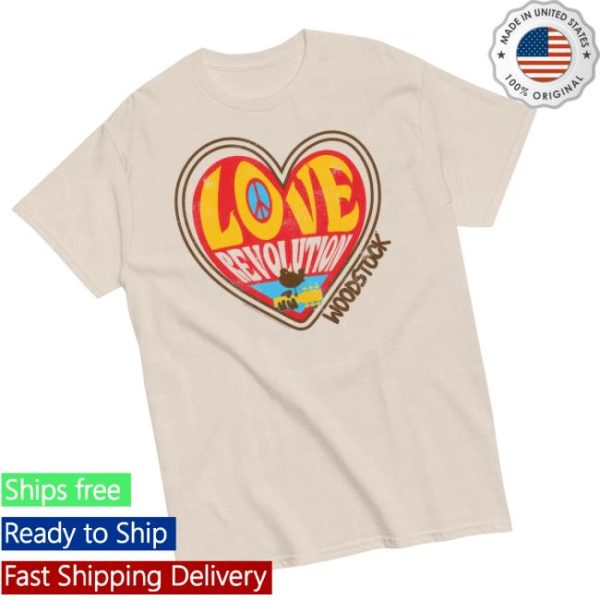 Woodstock Store Merch Love Revolution Heart T-Shirt