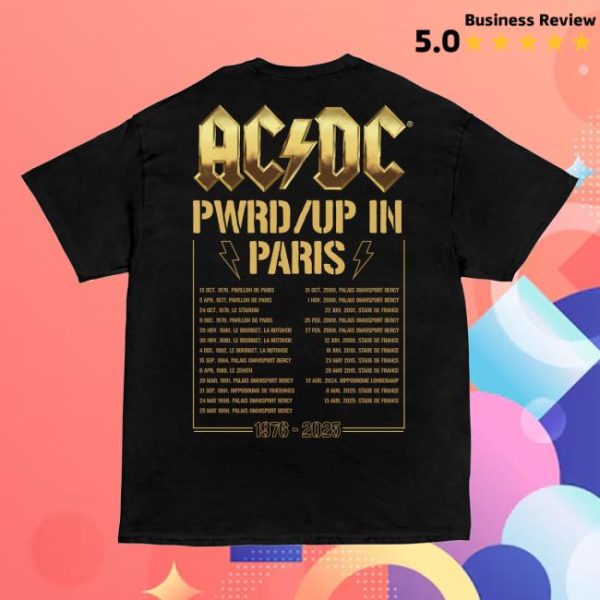 Acdc Store Merch Paris Pwr Up Event Tour T-Shirt
