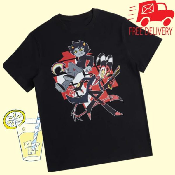 Stylish Occult Store Merch Helluva Boss X Homestuck Karkat & Blitz T-Shirt