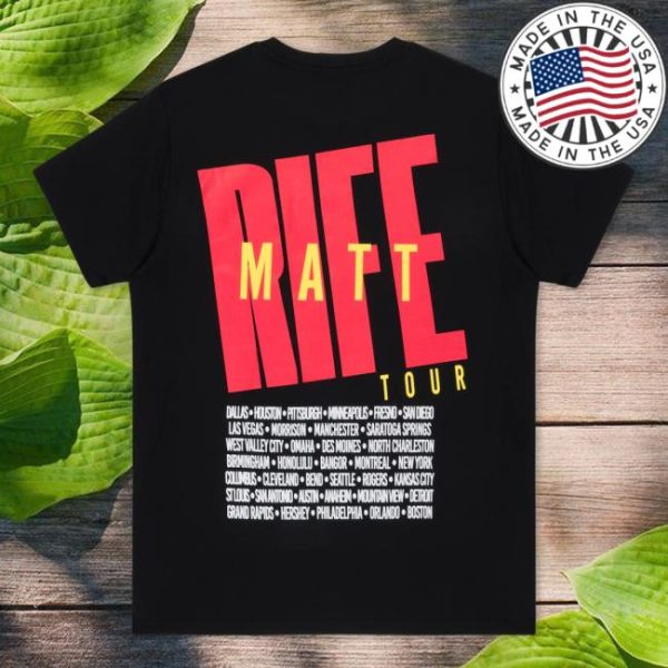 Matt Rife Official Store Merch Stay Golden Tour Black T-Shirt