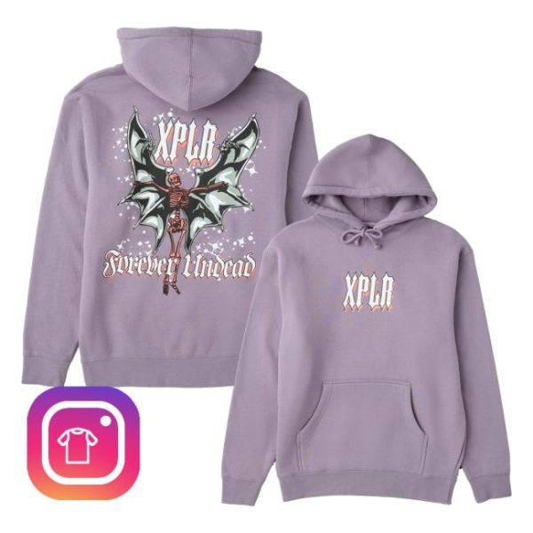 Official Xplr Shop By Sam And Colby Merch Store Forever Undead Hoodie Purple
