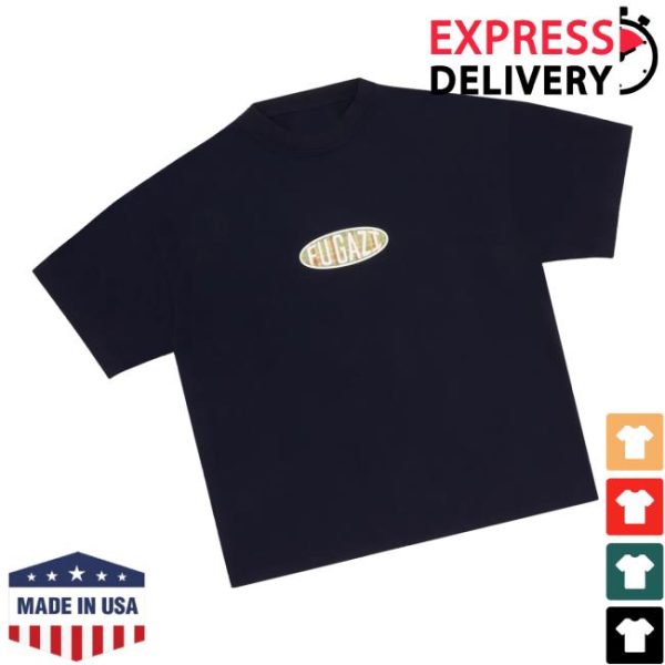 Fugazi Merch Store Shop Plaid Ogo Tee Navy