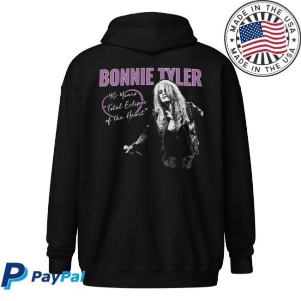 Bonnie Tyler Merch Store Shop Bonnie Tyler Total Eclipse 40 Year Zip Hoodie