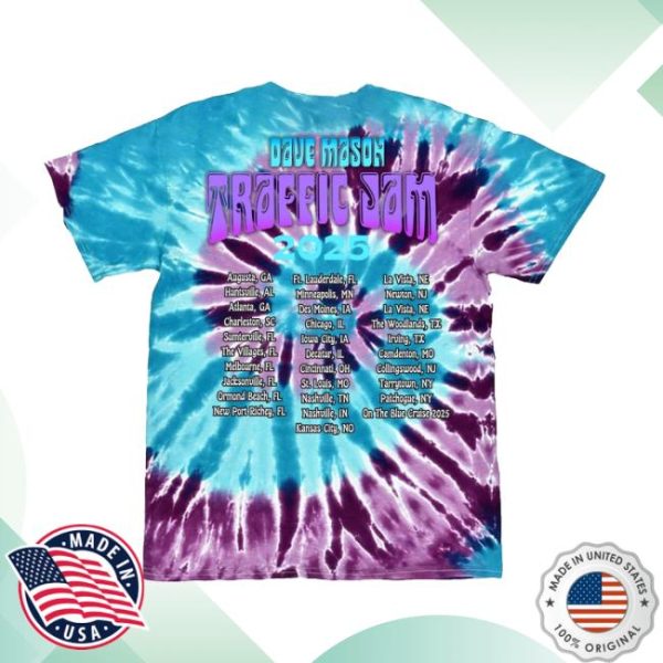 Dave Mason Music Store Merch Dave Mason 2025 Tour Tee In Curated Tye Dye