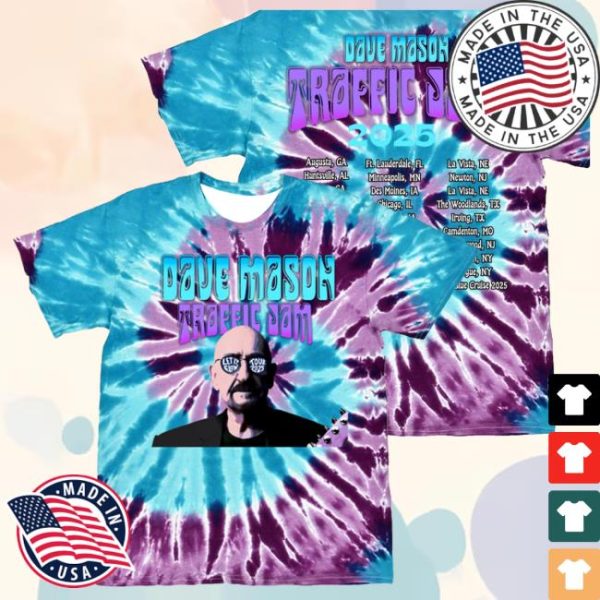 Dave Mason Music Store Merch Dave Mason 2025 Tour Tee In Curated Tye Dye